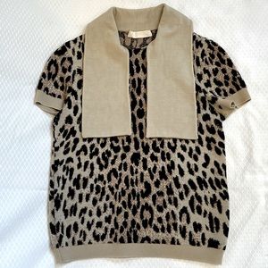 Authentic Valentino Sweater - tan/black cheetah